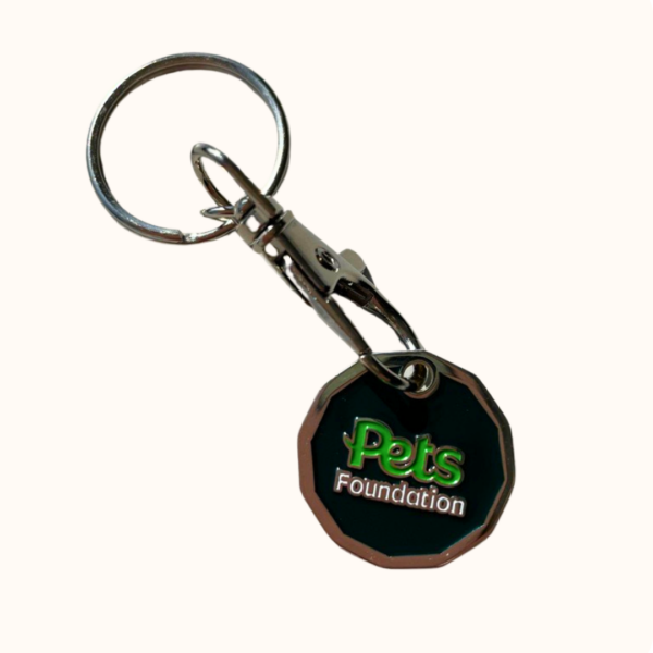 Pets Foundation Green and Teal Heart Coin Back Logo