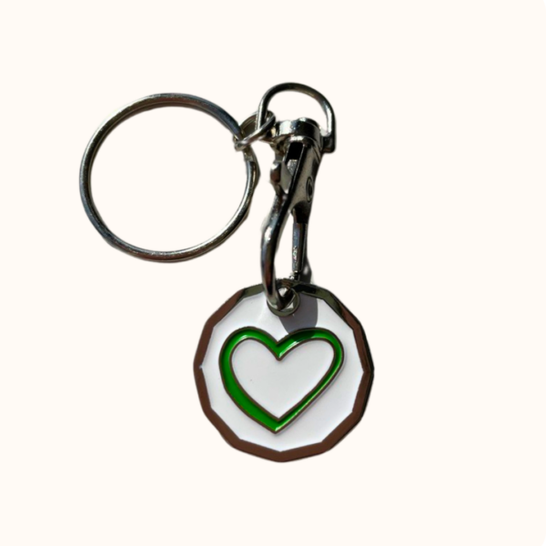 Pets Foundation Green and White Heart Coin Front